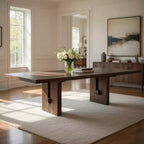 Royal Hampton Dining Table, 71 Inch Rectangular Top, Trestle Legs, Modern Black