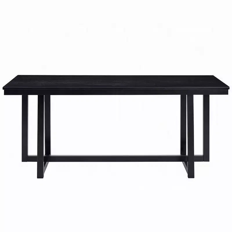 Table à manger Royal Hampton, plateau rectangulaire 180 cm, pieds tréteaux, noir moderne