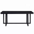 Table à manger Royal Hampton, plateau rectangulaire 180 cm, pieds tréteaux, noir moderne