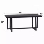 Table à manger Royal Hampton, plateau rectangulaire 180 cm, pieds tréteaux, noir moderne