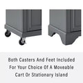HomeStock 36 in.H Metal Kitchen Carts with 3 Doors and 3 Shelves