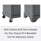 HomeStock 36 in.H Metal Kitchen Carts with 3 Doors and 3 Shelves
