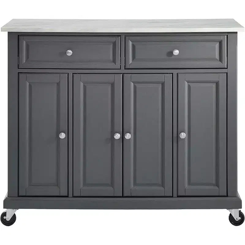 Chariots de cuisine HomeStock en métal de 91 cm de hauteur avec 3 portes et 3 étagères