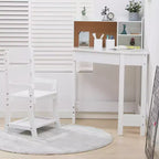 Ensemble bureau et chaise pour enfants, bureau d'angle avec étagère, chaise réglable, tableau en liège, convient aux garçons et aux filles.