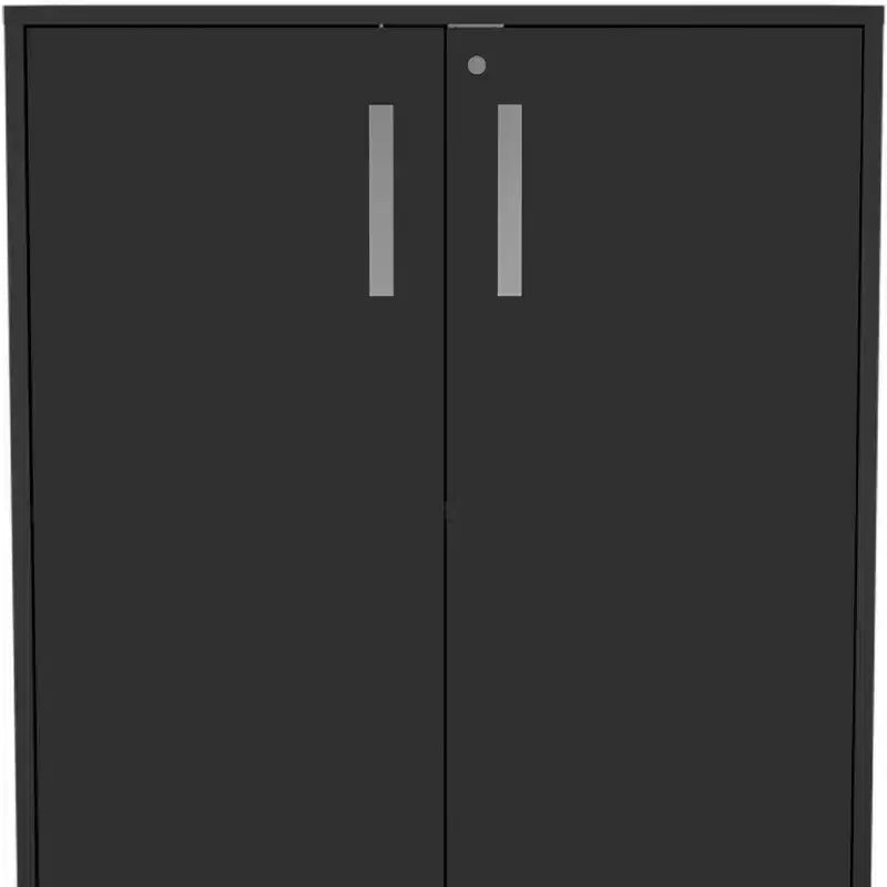 HomeRoots Armoire de Rangement Roulante en Bois Noir à Deux Portes 35