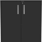 HomeRoots Armoire de Rangement Roulante en Bois Noir à Deux Portes 35