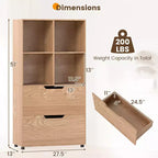Costway Lot de 2 bibliothèques 4 casiers à 5 niveaux avec 2 tiroirs pour salon, bureau, noir/blanc