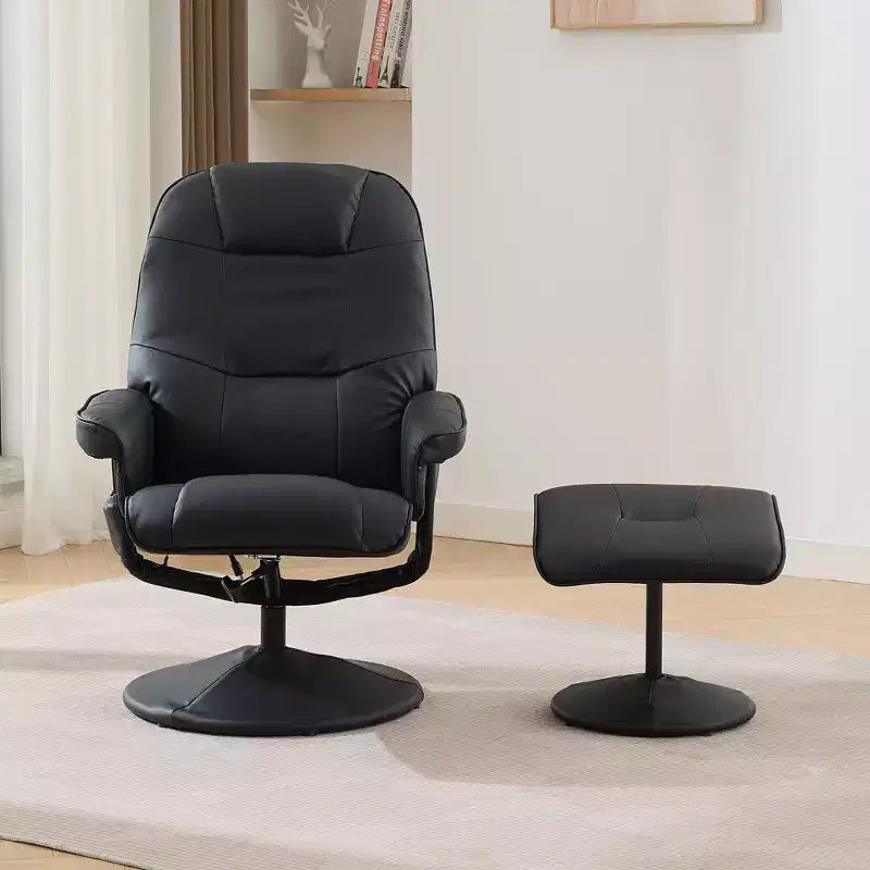 Fauteuil inclinable de massage GDFStudio Hegseth en similicuir avec repose-pieds