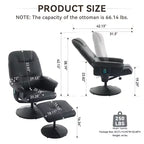 Fauteuil inclinable de massage GDFStudio Hegseth en similicuir avec repose-pieds