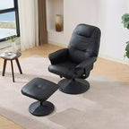 Fauteuil inclinable de massage GDFStudio Hegseth en similicuir avec repose-pieds