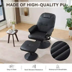 Fauteuil inclinable de massage GDFStudio Hegseth en similicuir avec repose-pieds