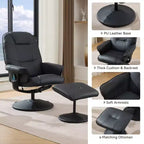 Fauteuil inclinable de massage GDFStudio Hegseth en similicuir avec repose-pieds