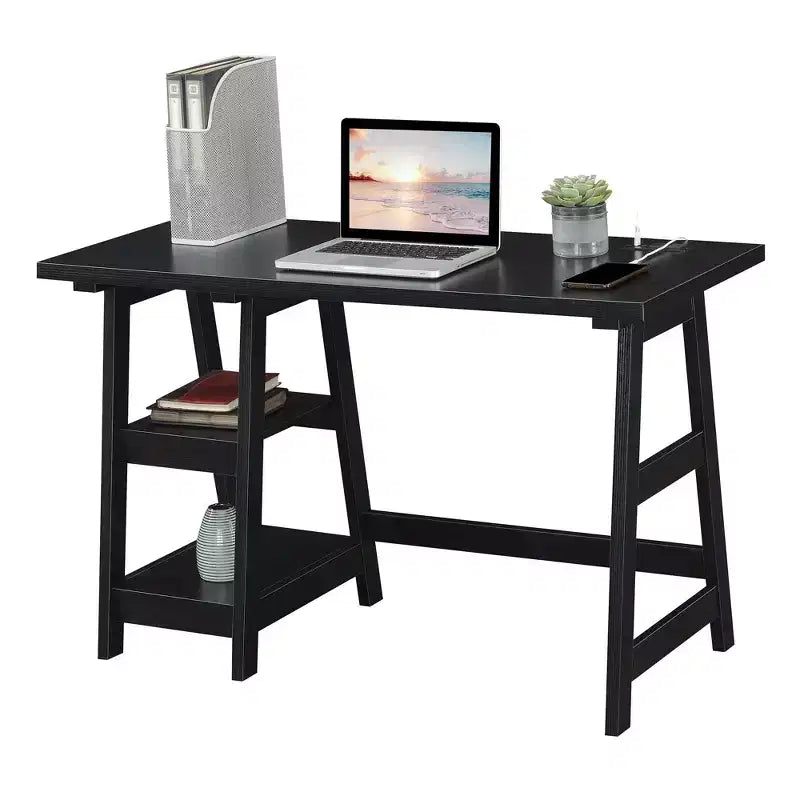 HomeStock Bureau d'ordinateur en bois composite de 86 cm de haut, couleur beige