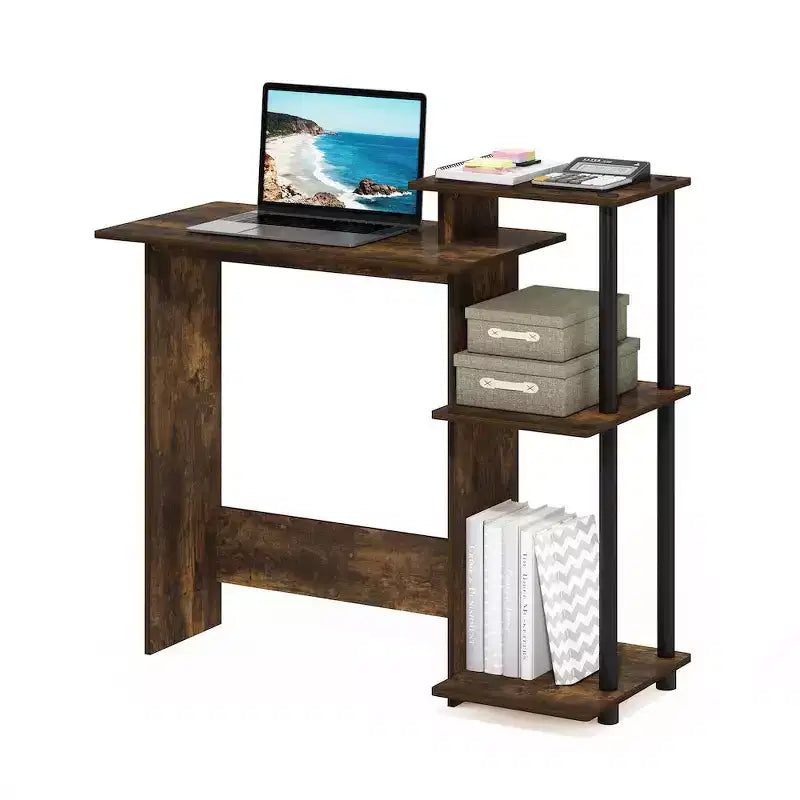 HomeStock Bureau en bois de peuplier couleur or de 76 cm de haut avec tiroir classeur