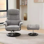 Fauteuil inclinable massant pivotant GDFStudio Cosette en chenille avec pouf