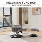 Fauteuil inclinable massant pivotant GDFStudio Cosette en chenille avec pouf