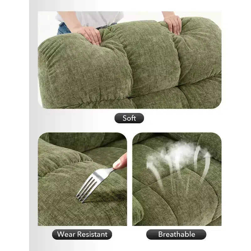 Fauteuil inclinable à bascule, fauteuil à bascule pivotant à 360° pour salon, fauteuil de nurserie rembourré en tissu avec poches latérales pour petits espaces