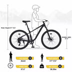 VTT Okak 27,5" 8 vitesses avec suspension avant, Vélo de saleté pour enfants avec double freins à disque, Vélo à cadre en acier pour enfants et adultes