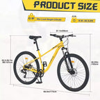 VTT Okak 27,5" 8 vitesses avec suspension avant, Vélo de saleté pour enfants avec double freins à disque, Vélo à cadre en acier pour enfants et adultes