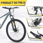 VTT Okak 27,5" 8 vitesses avec suspension avant, Vélo de saleté pour enfants avec double freins à disque, Vélo à cadre en acier pour enfants et adultes