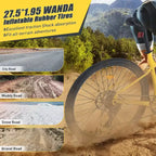VTT Okak 27,5" 8 vitesses avec suspension avant, Vélo de saleté pour enfants avec double freins à disque, Vélo à cadre en acier pour enfants et adultes