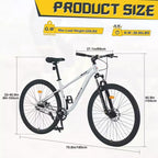 Vélo de montagne Okak 29 pouces à vitesse unique, vélo adulte avec cadre en acier et suspension avant, vélo pour hommes pour les trajets quotidiens, les voyages, la montagne