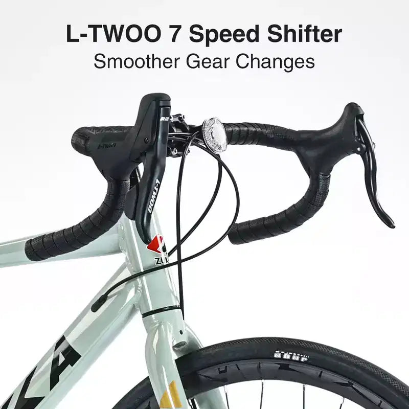 Vélo de Route Okak 700C avec Système 7 Vitesses, Vélo Adulte avec Cadre et Jante en Alliage d'Aluminium, Vélo à Frein à Disque pour Hommes et Femmes