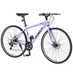 Vélo hybride Okak 700C avec cadre en alliage d'aluminium et freins à double disque, vélo de route à guidon plat, vélo pour adultes pour le cyclisme sur route et les voyages