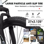 VTT Okak 27 pouces avec fourche suspendue et cadre en aluminium, VTT tout-terrain 21 vitesses avec frein à disque, vélo pour adultes hommes et femmes