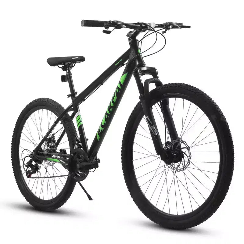 VTT Okak 27 pouces avec fourche suspendue et cadre en aluminium, VTT tout-terrain 21 vitesses avec frein à disque, vélo pour adultes hommes et femmes