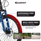 Vélo tout terrain Okak 26 pouces, 21 vitesses et freins à disque, vélo de cross pour enfants avec cadre en acier à haute teneur en carbone, vélo pour hommes adultes et adolescents