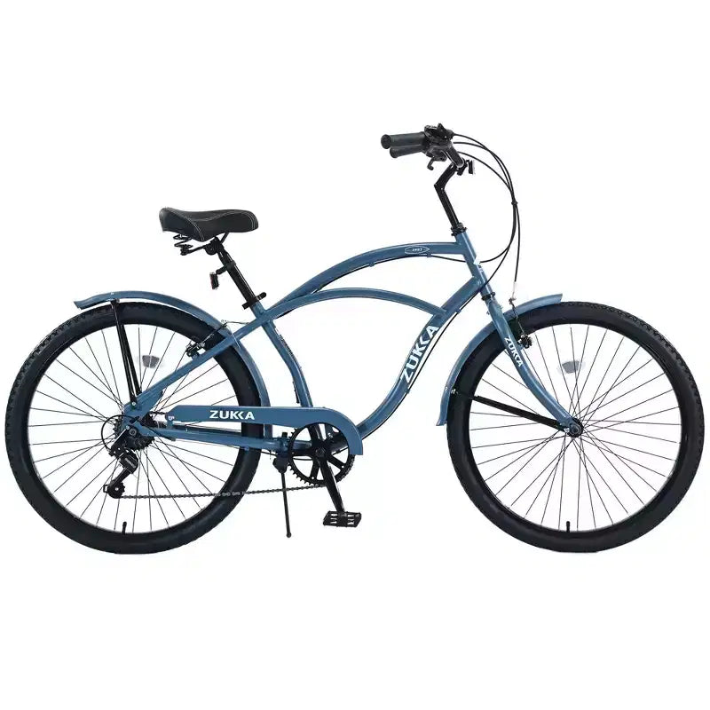Vélo de plage Okak 26 pouces avec système 7 vitesses, vélo homme avec freins en V avant et arrière, vélo à cadre métallique pour adolescents et adultes
