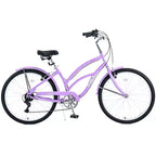 Okak 26IN Womens Bike with 7 Speed, Beach Cruiser Bike with Double V Brake and Cushion Saddle, Adult Bike for Commuting, Travel, Mountain