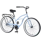 Vélos de croisière Okak 26 pouces à vitesse unique avec cadre en acier, vélo pour adultes avec roues larges et freins à rétropédalage arrière, vélo pour hommes et femmes