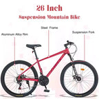 Vélo adulte Okak 26 pouces, 24 vitesses, fourche suspendue, VTT avec pneus KENDA et freins à disque, VTT à pneus larges pour hommes et femmes