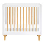 Mini-lit convertible et lit jumeau Babyletto Lolly 4-en-1 avec kit de conversion pour lit de tout-petit - Blanc et naturel