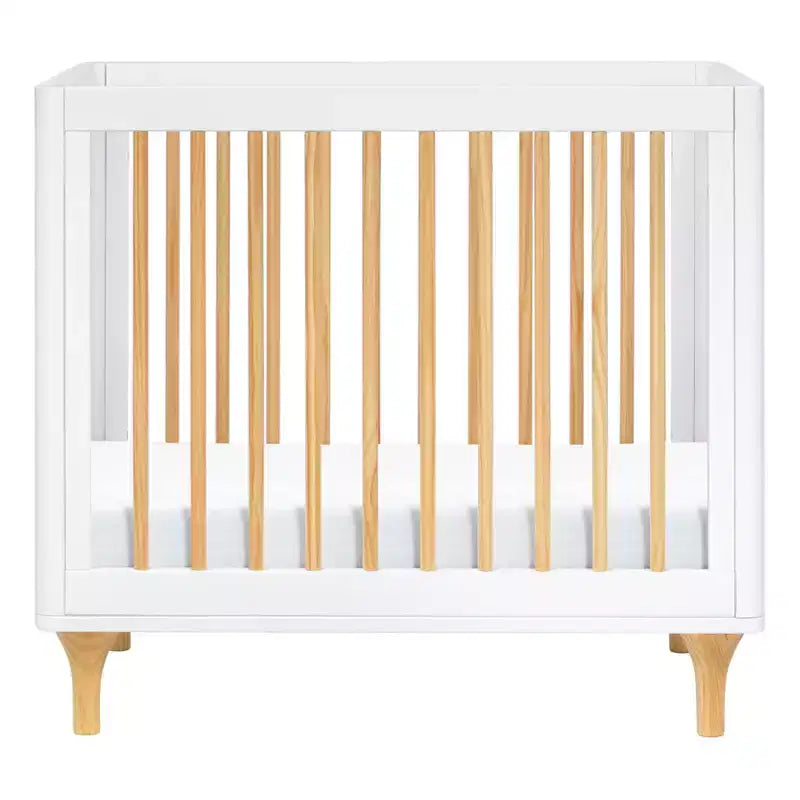 Mini-lit convertible et lit jumeau Babyletto Lolly 4-en-1 avec kit de conversion pour lit de tout-petit - Blanc et naturel