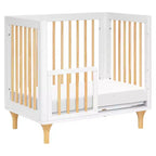 Mini-lit convertible et lit jumeau Babyletto Lolly 4-en-1 avec kit de conversion pour lit de tout-petit - Blanc et naturel