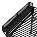 Lit mezzanine Bellemave Queen avec escaliers de rangement, étagères et armoire intégrée, cadre avec ports USB, conception à réduction de bruit, noir