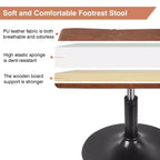VECELO Repose-pieds Ottoman sous le bureau, en PU, réglable en hauteur, avec rembourrage confortable