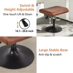 VECELO Repose-pieds Ottoman sous le bureau, en PU, réglable en hauteur, avec rembourrage confortable