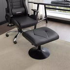 VECELO Repose-pieds Ottoman sous le bureau, en PU, réglable en hauteur, avec rembourrage confortable