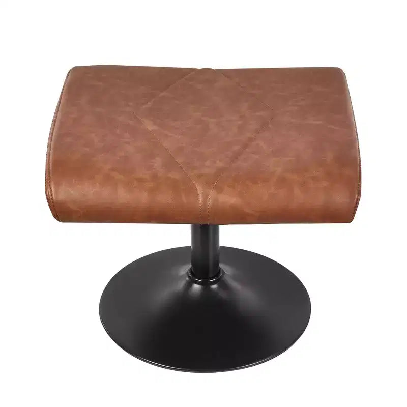 VECELO Repose-pieds Ottoman sous le bureau, en PU, réglable en hauteur, avec rembourrage confortable