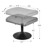 VECELO Repose-pieds Ottoman sous le bureau, en PU, réglable en hauteur, avec rembourrage confortable