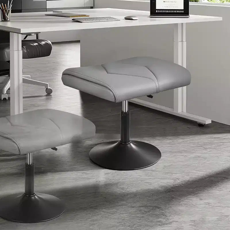 VECELO Repose-pieds Ottoman sous le bureau, en PU, réglable en hauteur, avec rembourrage confortable