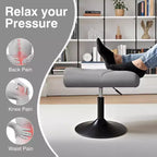VECELO Repose-pieds Ottoman sous le bureau, en PU, réglable en hauteur, avec rembourrage confortable