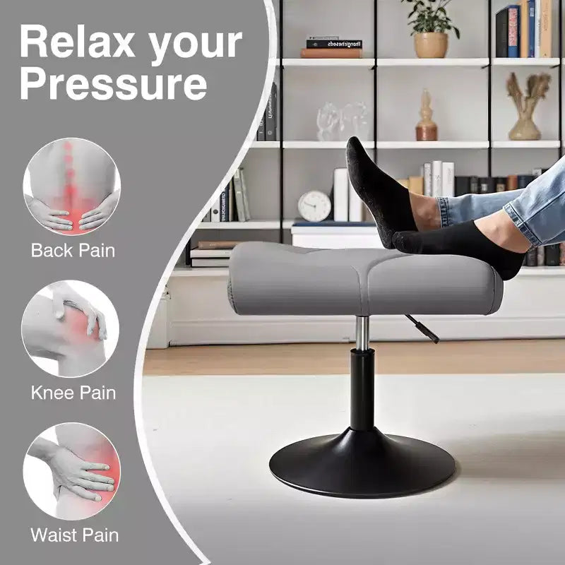 VECELO Repose-pieds Ottoman sous le bureau, en PU, réglable en hauteur, avec rembourrage confortable