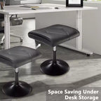 VECELO Repose-pieds Ottoman sous le bureau, en PU, réglable en hauteur, avec rembourrage confortable