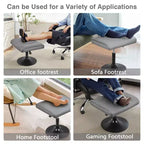 VECELO Repose-pieds Ottoman sous le bureau, en PU, réglable en hauteur, avec rembourrage confortable