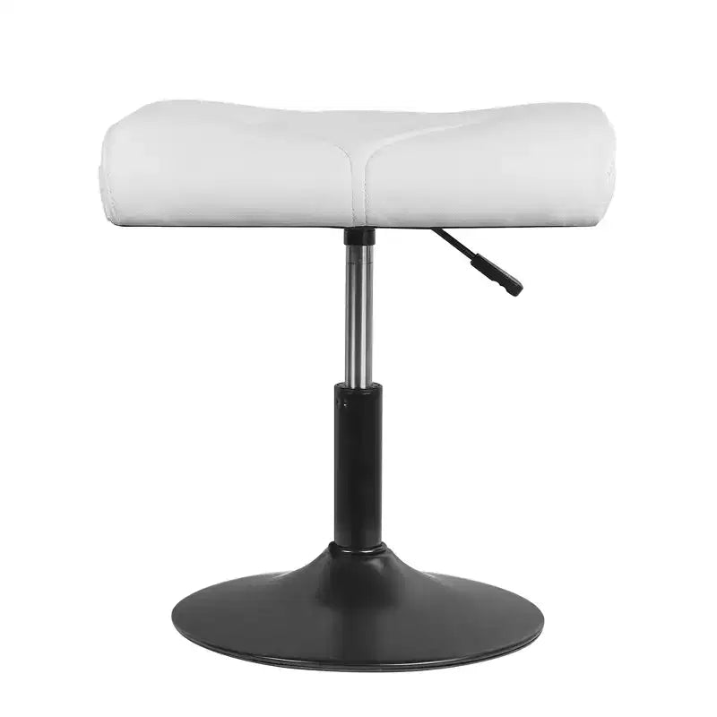 VECELO Repose-pieds Ottoman sous le bureau, en PU, réglable en hauteur, avec rembourrage confortable